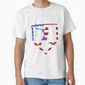 Baseball Player American Flag Home Plate T-Shirt - Minimalist Print Unisex - T-Shirt, Sweatshirt, Hoodie