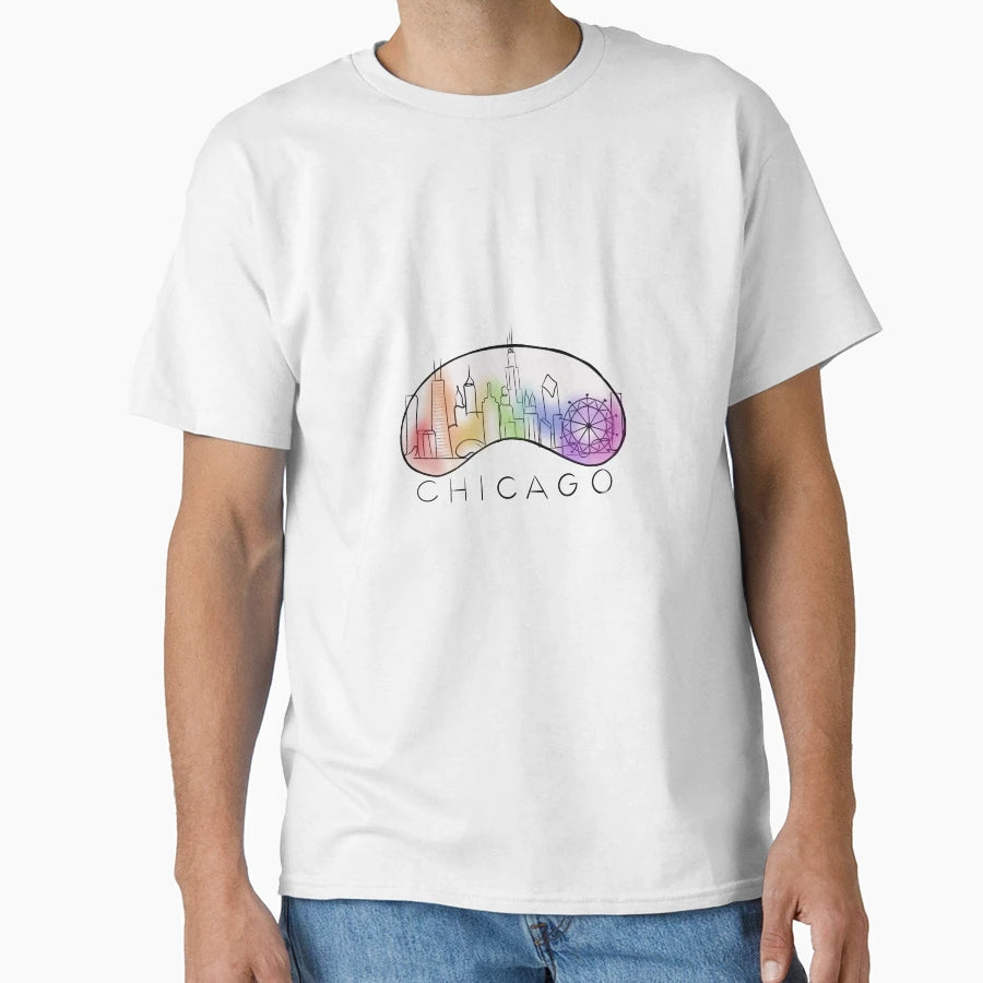 Chicago Skyline T-Shirt - Custom Art Print Unisex - T-Shirt, Sweatshirt, Hoodie