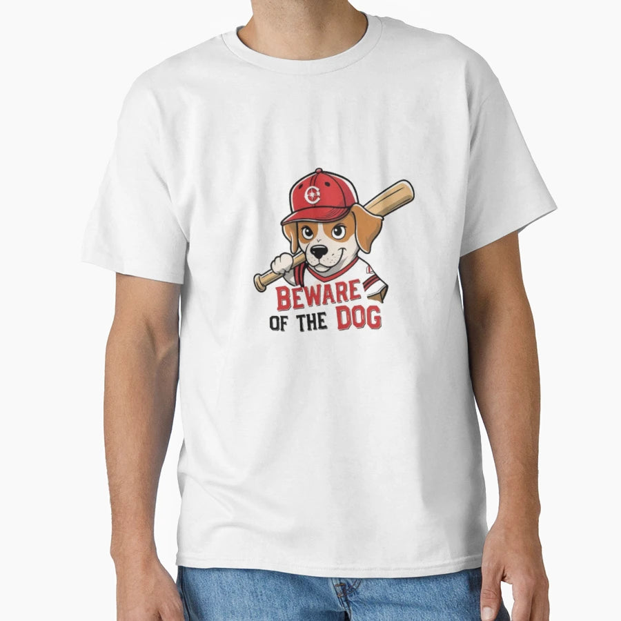Beware Dog Playful Baseball Dog T-Shirt - Casual Everyday Wear for Adults - T-Shirt, Sweatshirt, Hoodie