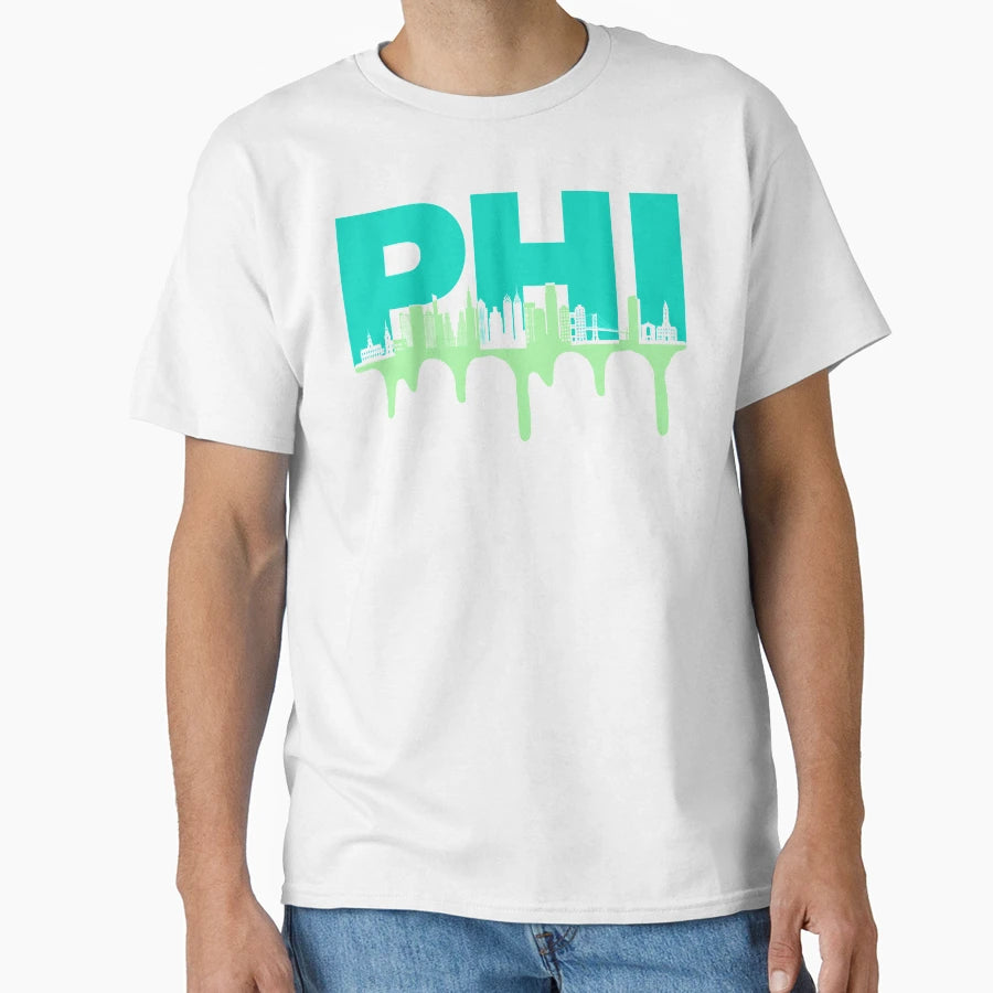 Philadelphia Silhouetted Skyline Landmark T-Shirt - Graphic Print Men Women - T-Shirt, Sweatshirt, Hoodie