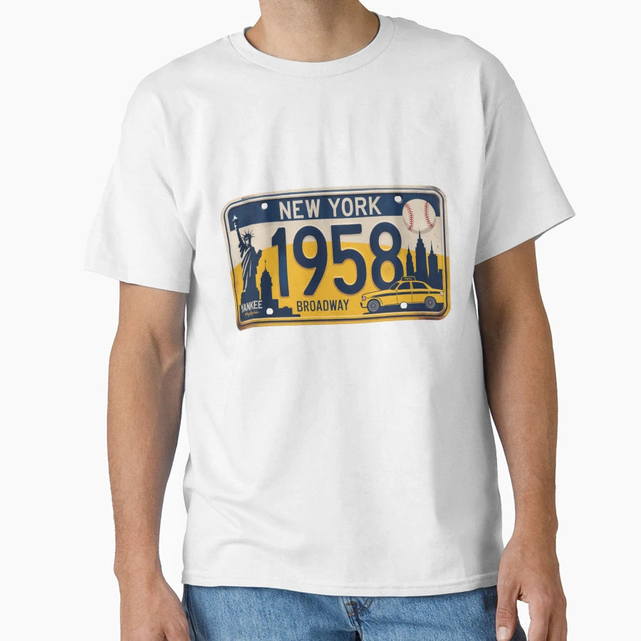 New York License Plate T-Shirt - Casual Everyday Wear Men Women - T-Shirt, Sweatshirt, Hoodie