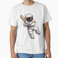 Baseball Astronaut T-Shirt - Minimalist Print for Adults - T-Shirt, Sweatshirt, Hoodie