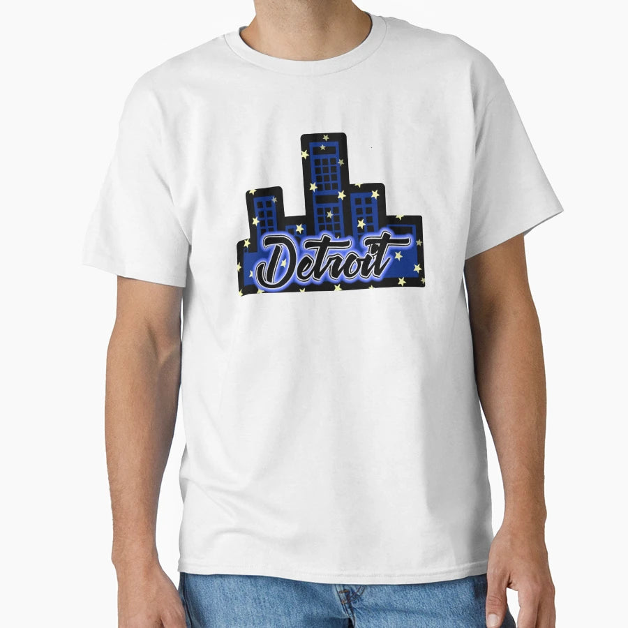Detroits City Lights T-Shirt - Custom Art Print for Adults - T-Shirt, Sweatshirt, Hoodie