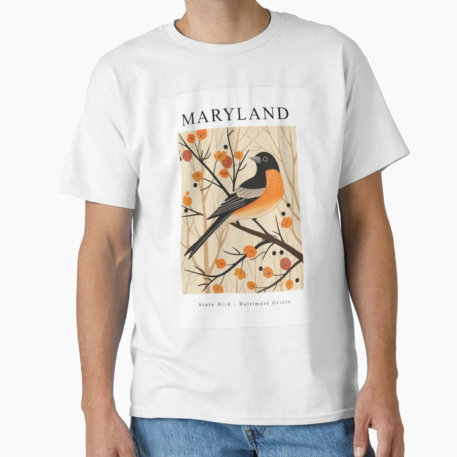 Maryland State Bird Baltimore Oriole T-Shirt - Graphic Print Men Women - T-Shirt, Sweatshirt, Hoodie