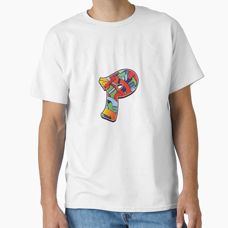 Letter P Color T-Shirt - Minimalist Print Men Women - T-Shirt, Sweatshirt, Hoodie