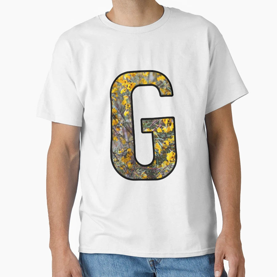 Letter G Monogram Yellow Flower T-Shirt - Streetwear Style for Adults - T-Shirt, Sweatshirt, Hoodie