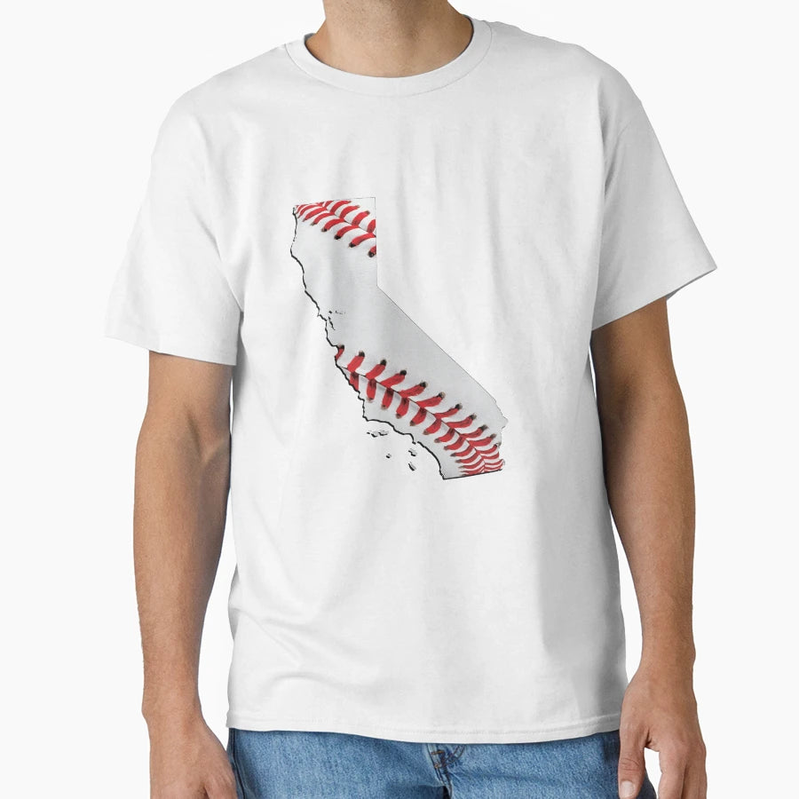 California Usa Map Real Baseball T-Shirt - Aesthetic Graphic Unisex - T-Shirt, Sweatshirt, Hoodie