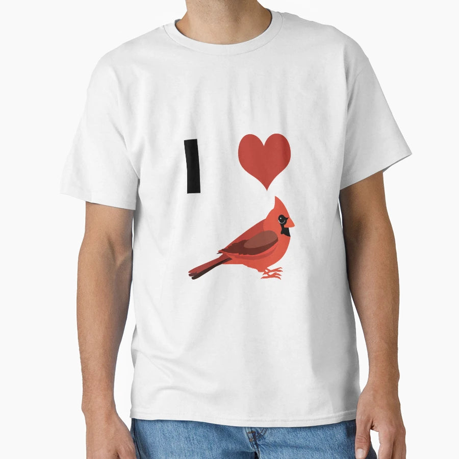 I Love Cardinals Cardinal Illustration T-Shirt - Minimalist Print Men Women - T-Shirt, Sweatshirt, Hoodie