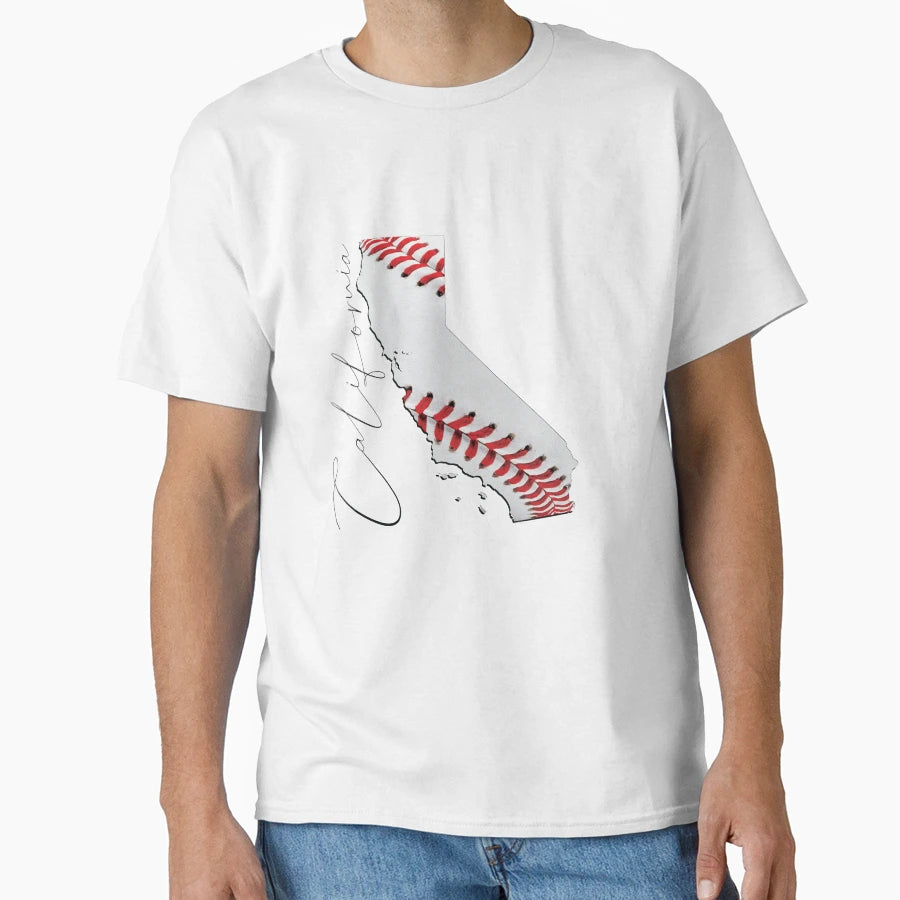 California Usa Map Real Baseball En T-Shirt - Streetwear Style for Adults - T-Shirt, Sweatshirt, Hoodie