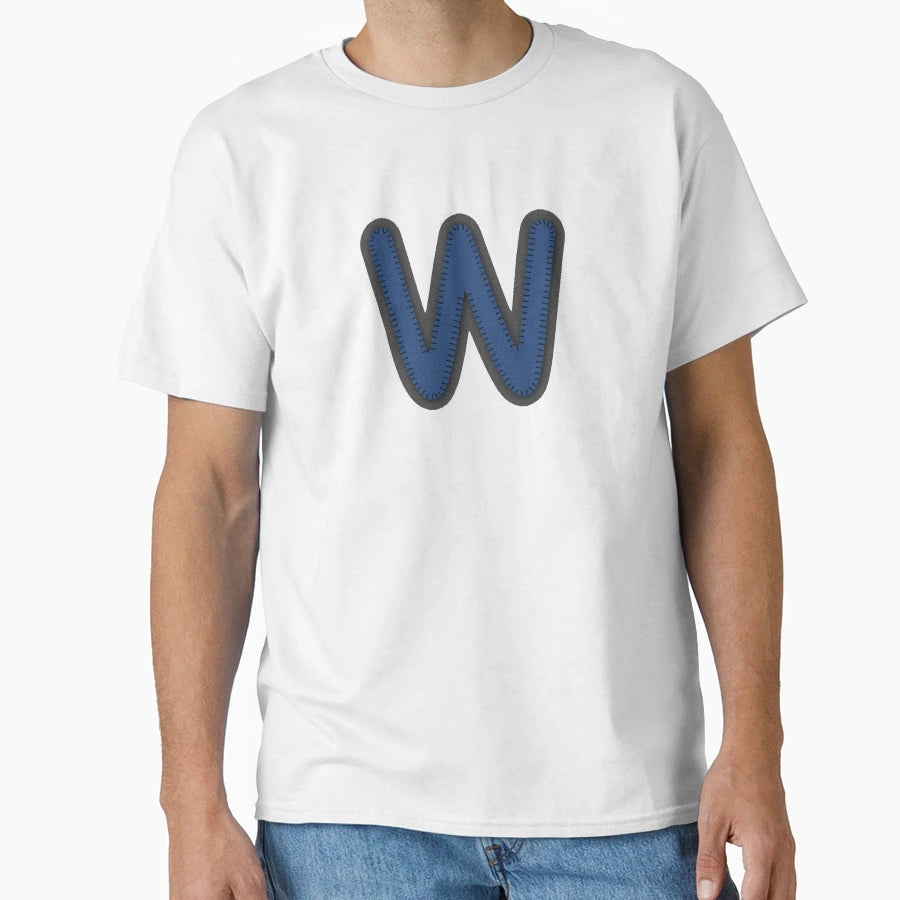 Fabric Alphabet Letter W T-Shirt - Casual Everyday Wear Unisex - T-Shirt, Sweatshirt, Hoodie
