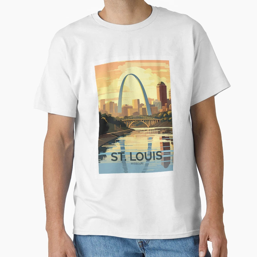 St Louis Travel Art T-Shirt - Unique Graphic Unisex - T-Shirt, Sweatshirt, Hoodie