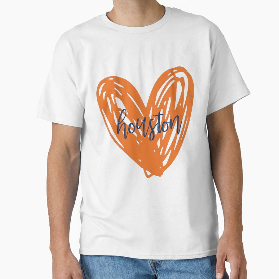 Houston Heart T-Shirt - Custom Art Print Men Women - T-Shirt, Sweatshirt, Hoodie
