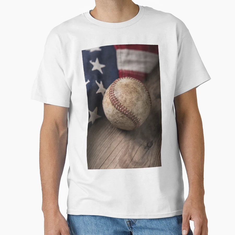 Baseball American Flag T-Shirt - Trendy Graphic for Adults - T-Shirt, Sweatshirt, Hoodie