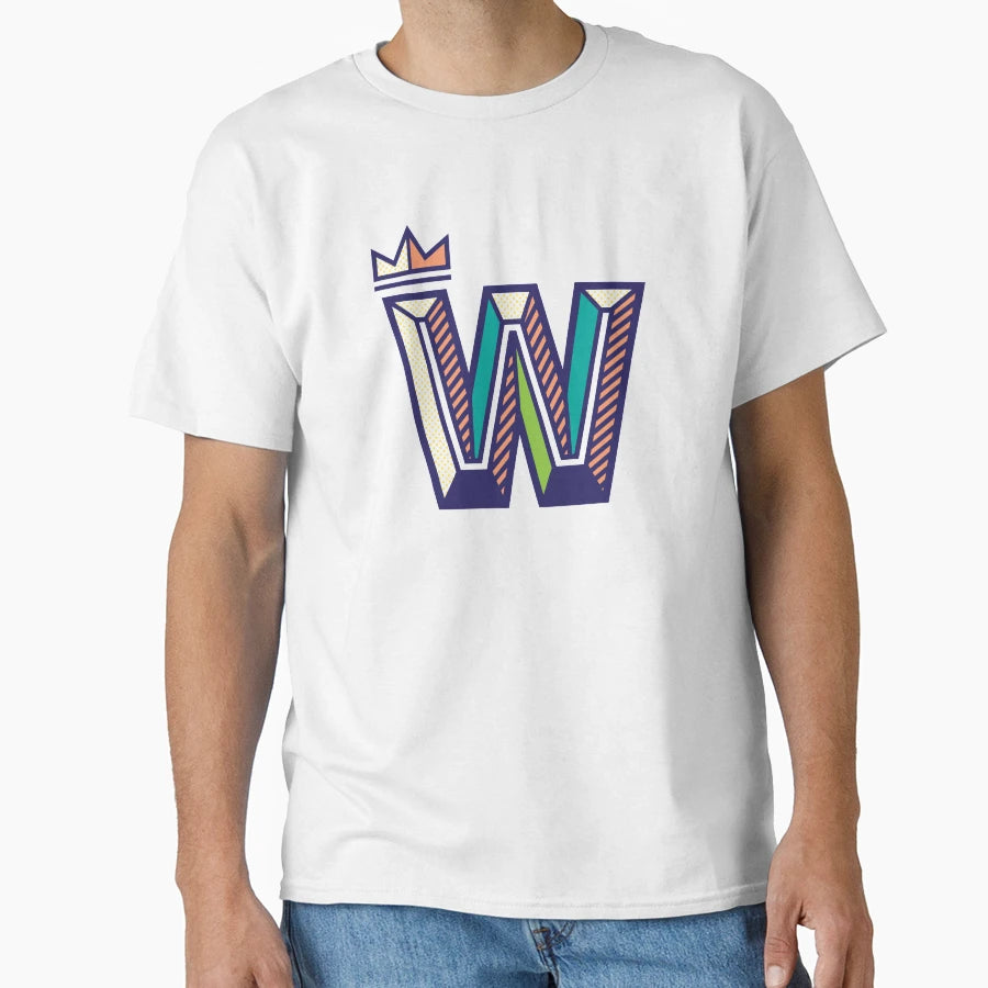 Crowned W Initial T-Shirt - Fun Novelty Design for Adults - T-Shirt, Sweatshirt, Hoodie