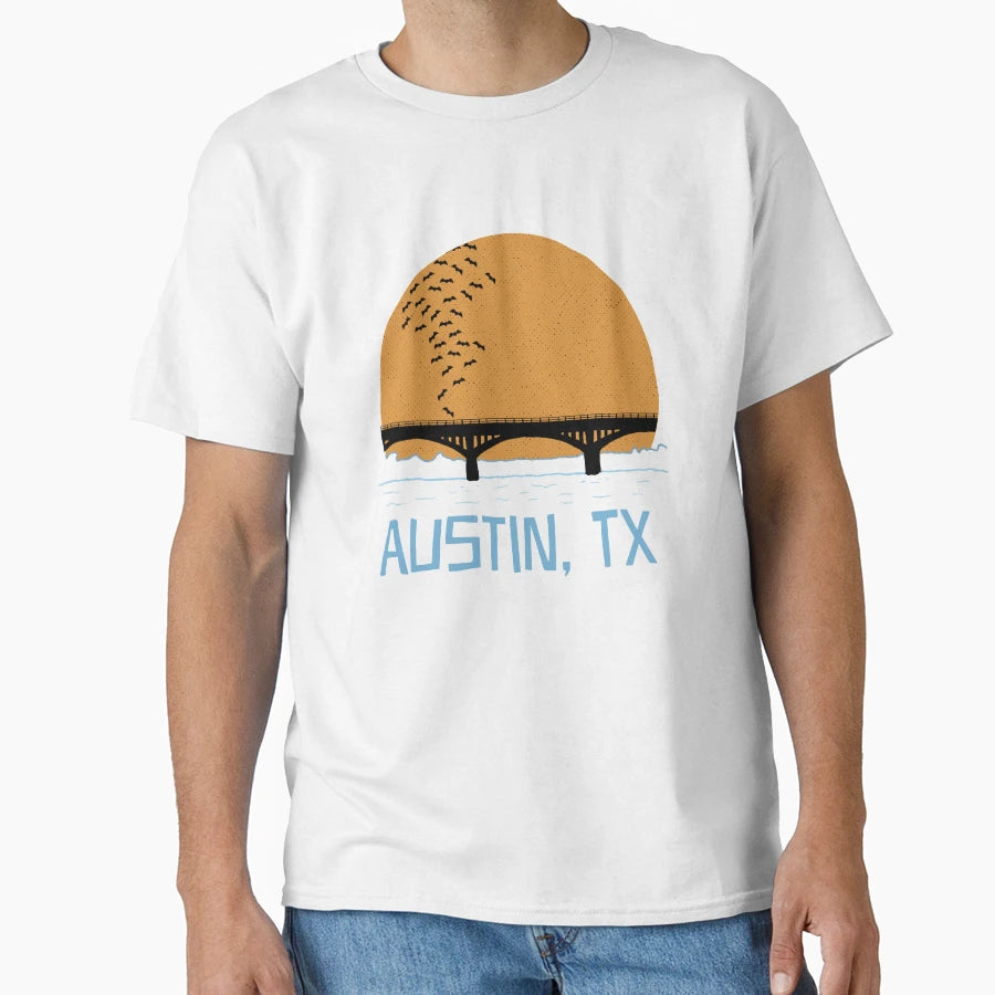 Austin Texas Bat Bridge T-Shirt - Minimalist Print Unisex - T-Shirt, Sweatshirt, Hoodie