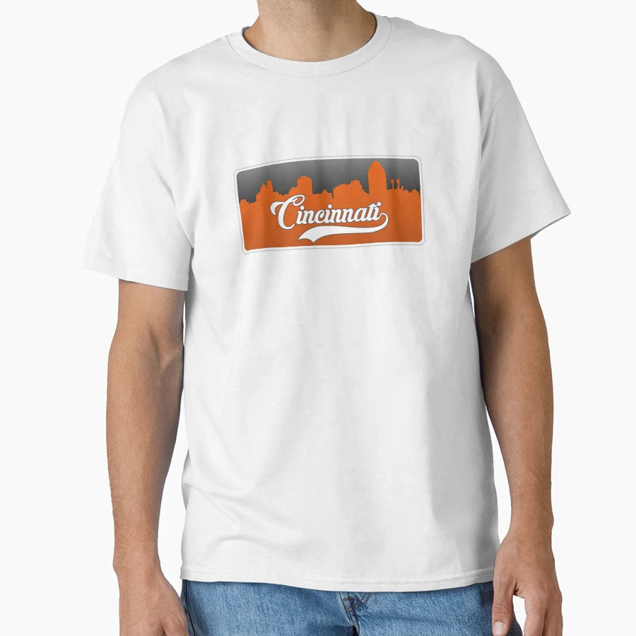 Cincinnati Football Skyline T-Shirt - Streetwear Style Men Women - T-Shirt, Sweatshirt, Hoodie