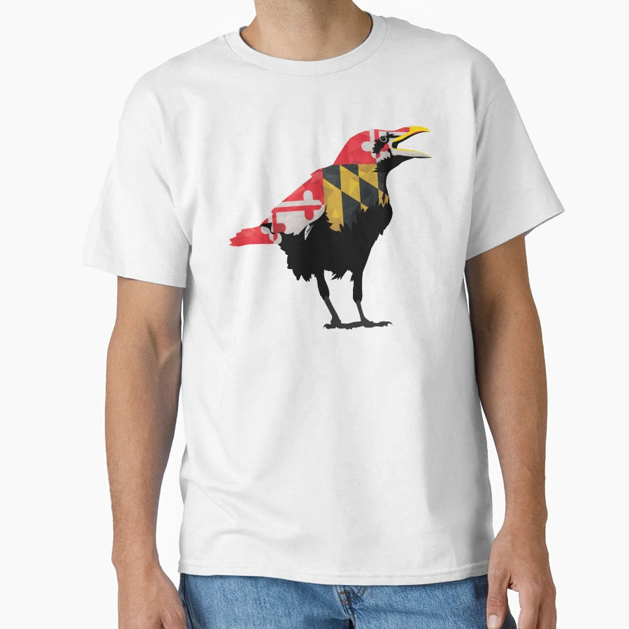 Maryland Raven Bird T-Shirt - Aesthetic Graphic for Adults - T-Shirt, Sweatshirt, Hoodie