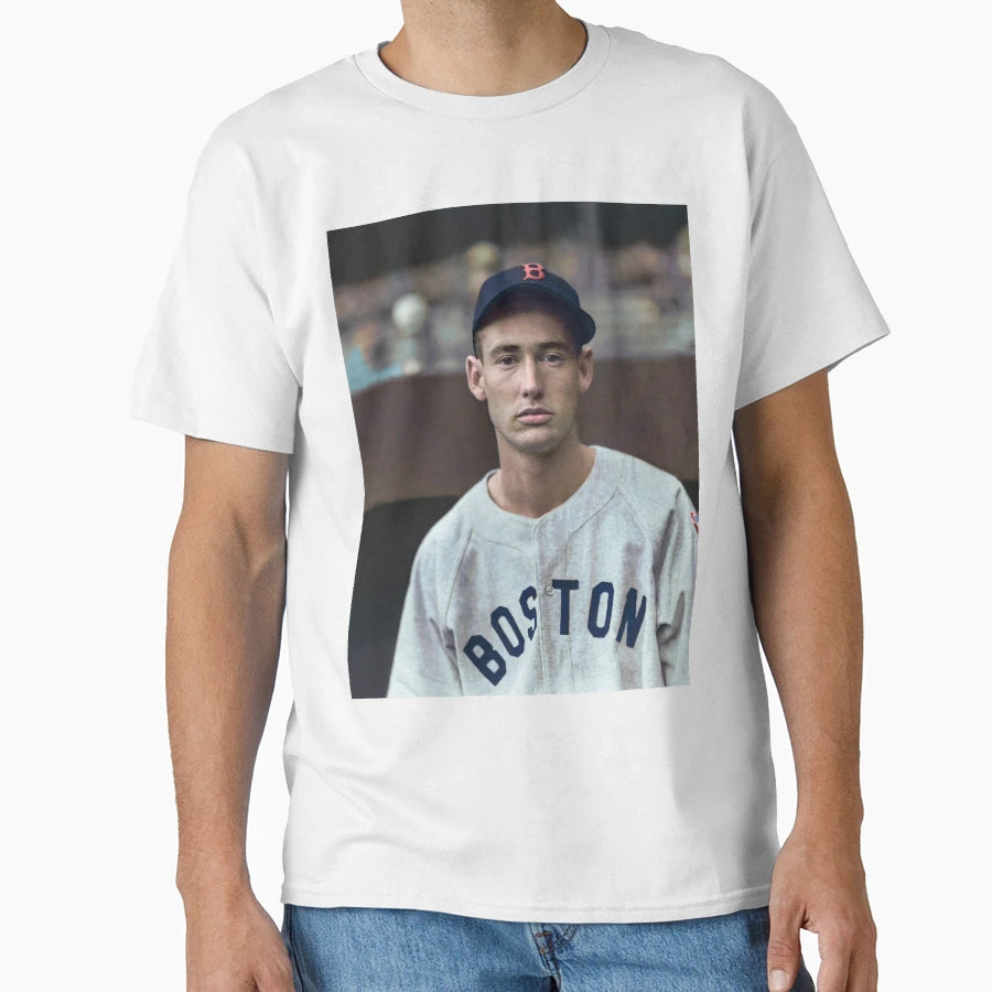 Ted Williams Colorized Portrait T-Shirt - Aesthetic Graphic Unisex - T-Shirt, Sweatshirt, Hoodie