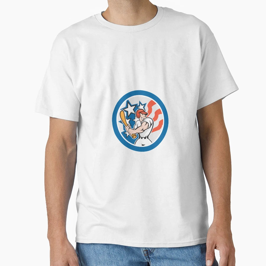 American Baseball Player Batting Circle T-Shirt - Novelty Apparel Unisex - T-Shirt, Sweatshirt, Hoodie