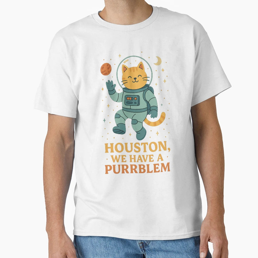 Catstronaut Space Explorer Kitty T-Shirt - Minimalist Print for Adults - T-Shirt, Sweatshirt, Hoodie