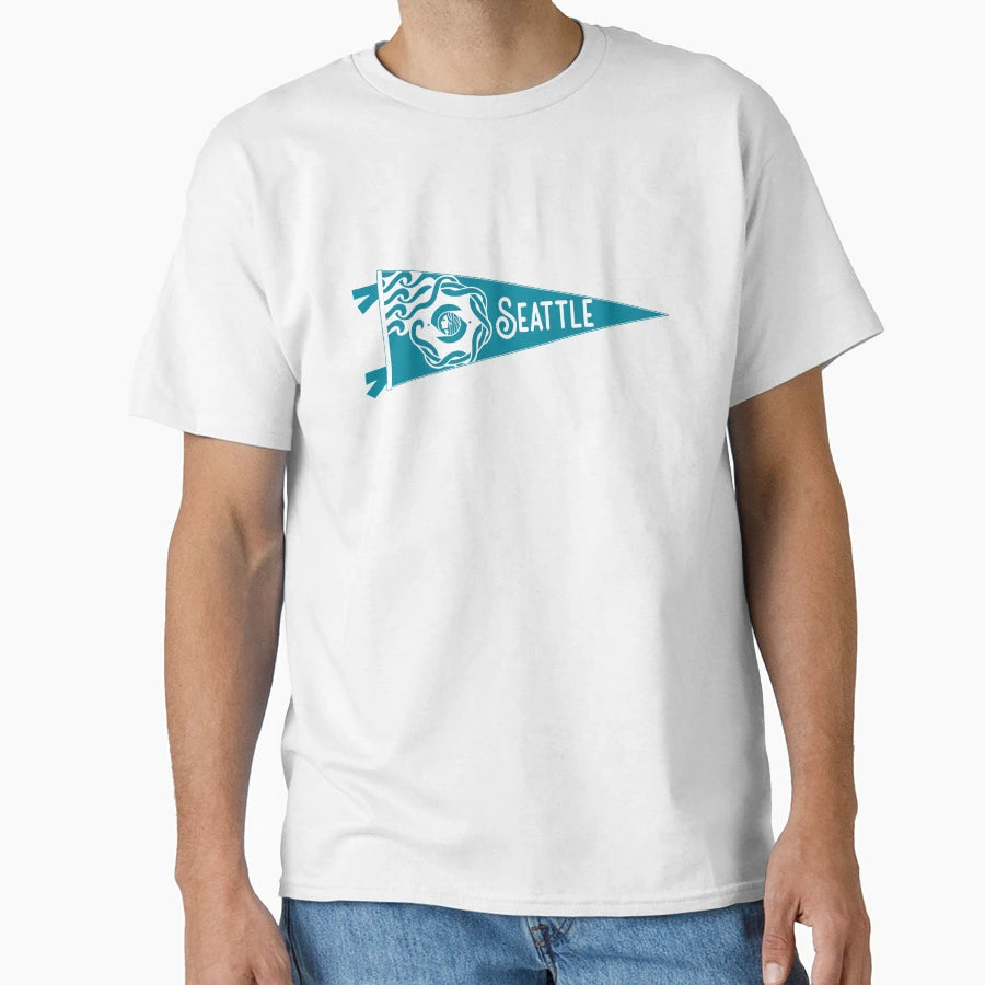 Seattle Flag Pennant T-Shirt - Minimalist Print Unisex - T-Shirt, Sweatshirt, Hoodie