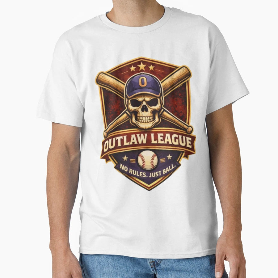 Outlaw League Baseball Logo No T-Shirt - Aesthetic Graphic for Adults - T-Shirt, Sweatshirt, Hoodie