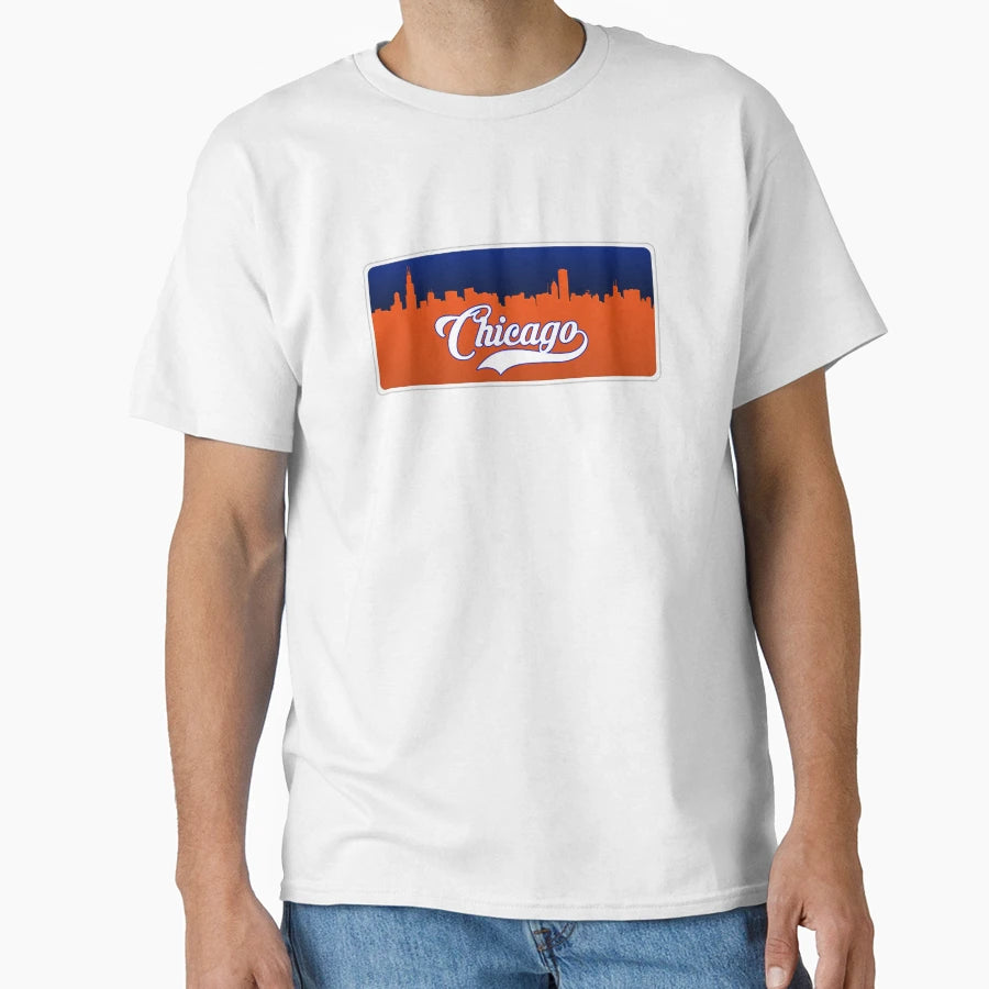 Chicago Football Skyline T-Shirt - Minimalist Print Men Women - T-Shirt, Sweatshirt, Hoodie