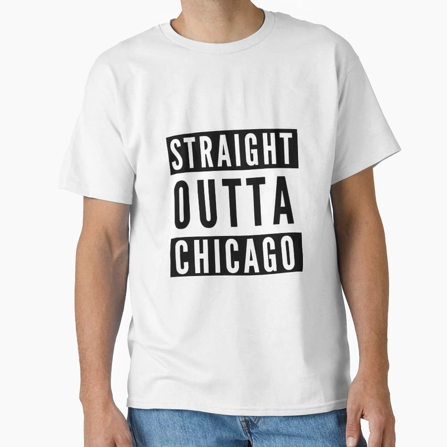 Straight Outta Chicago T-Shirt - Custom Art Print for Adults - T-Shirt, Sweatshirt, Hoodie