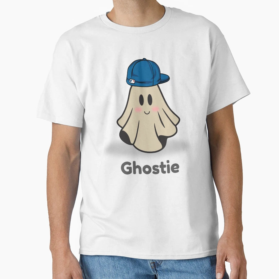 Kawaii Ghost Character Hat T-Shirt - Graphic Print Unisex - T-Shirt, Sweatshirt, Hoodie