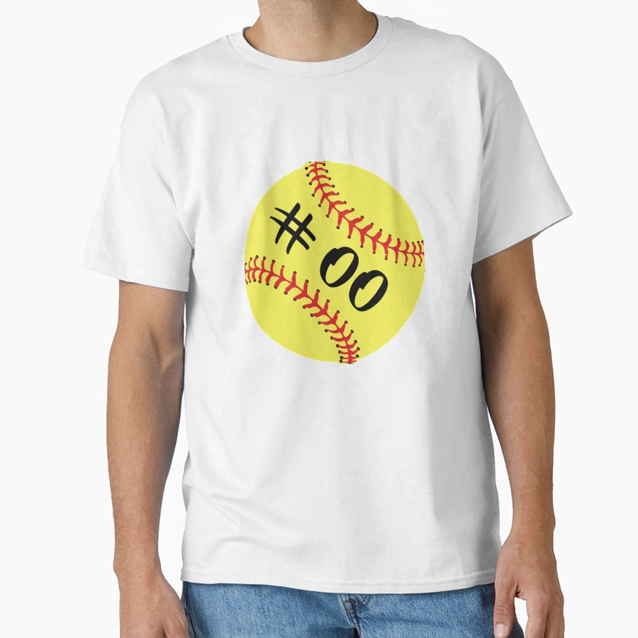 Softball Player Back No Number 00 T-Shirt - Aesthetic Graphic for Adults - T-Shirt, Sweatshirt, Hoodie