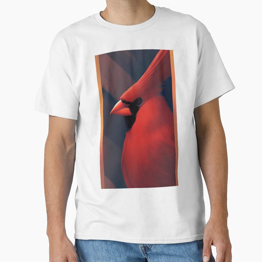 Red Detailed Cardinal T-Shirt - Minimalist Print Men Women - T-Shirt, Sweatshirt, Hoodie