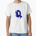 Glossy Dark Blue Liquid Letter Q T-Shirt - Graphic Print for Adults - T-Shirt, Sweatshirt, Hoodie