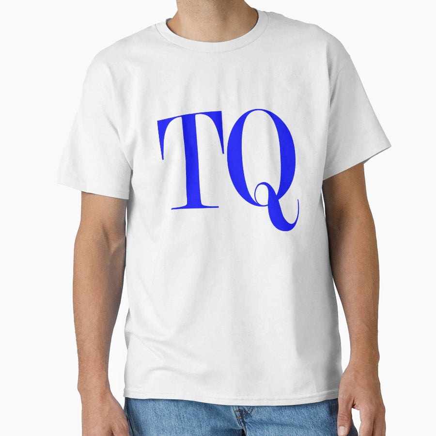 Letters T Q Blue T-Shirt - Graphic Print for Adults - T-Shirt, Sweatshirt, Hoodie