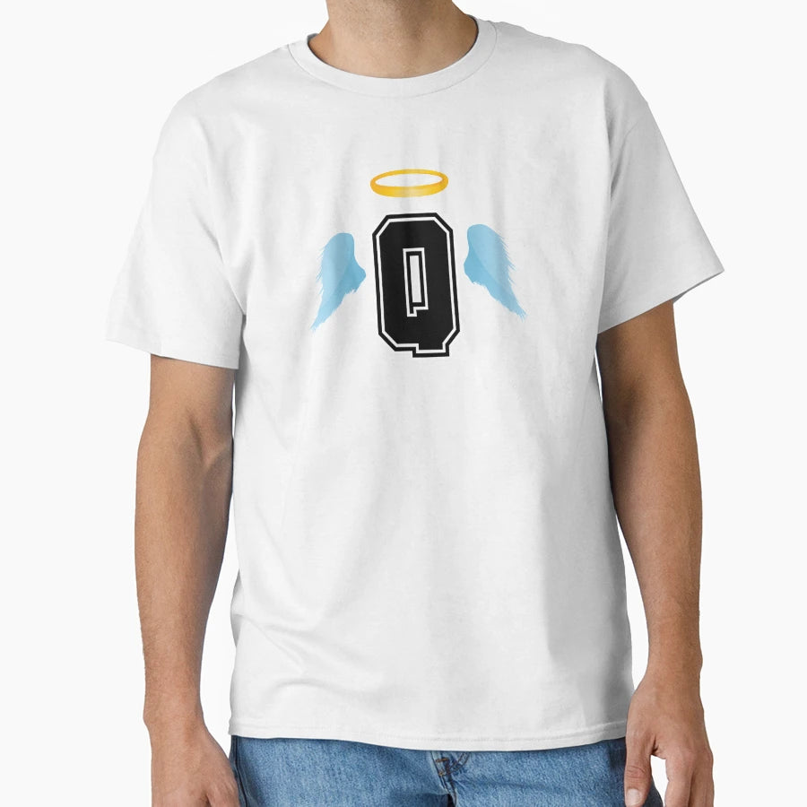 Letter Q College Font Good Heaven T-Shirt - Aesthetic Graphic for Adults - T-Shirt, Sweatshirt, Hoodie