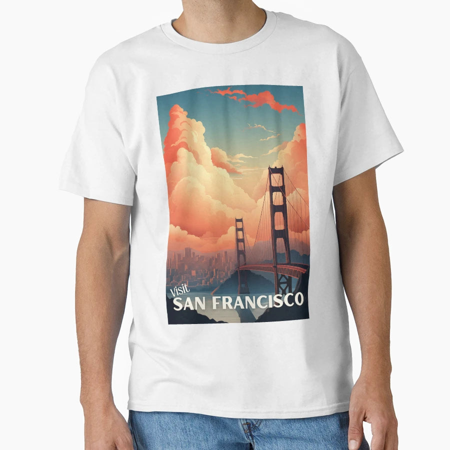San Francisco Travel T-Shirt - Aesthetic Graphic for Adults - T-Shirt, Sweatshirt, Hoodie
