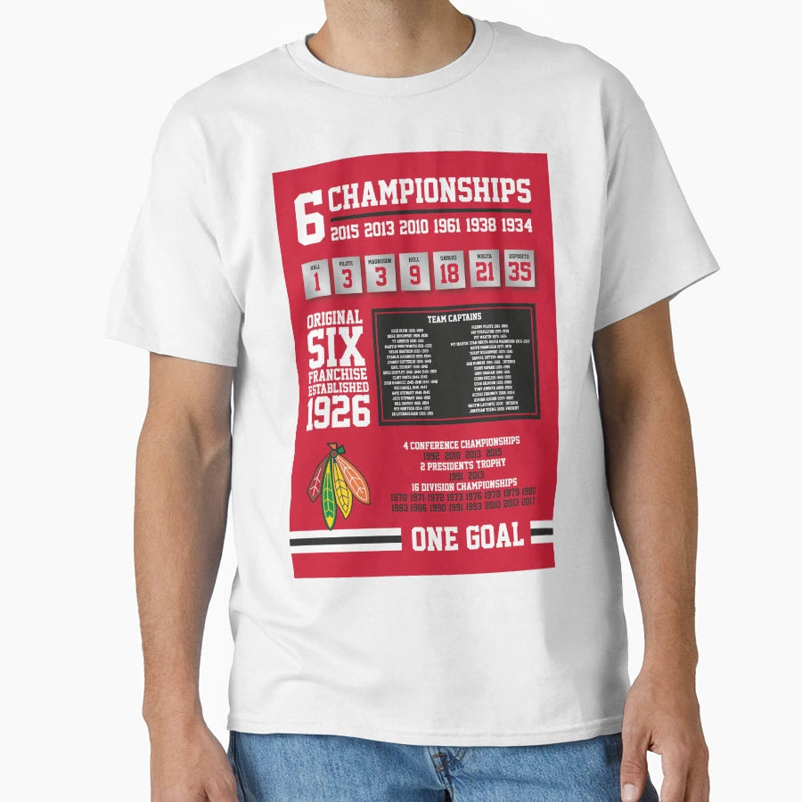 Chicago Blackhawks Inspired Original 6 T-Shirt - Novelty Apparel Men Women - T-Shirt, Sweatshirt, Hoodie