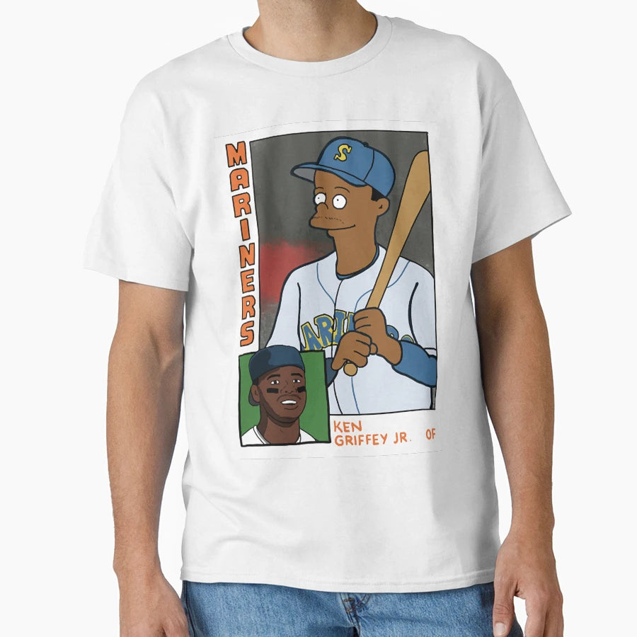 Homer Bat Ken Griffey Jr Simpsons T-Shirt - Minimalist Print Men Women - T-Shirt, Sweatshirt, Hoodie