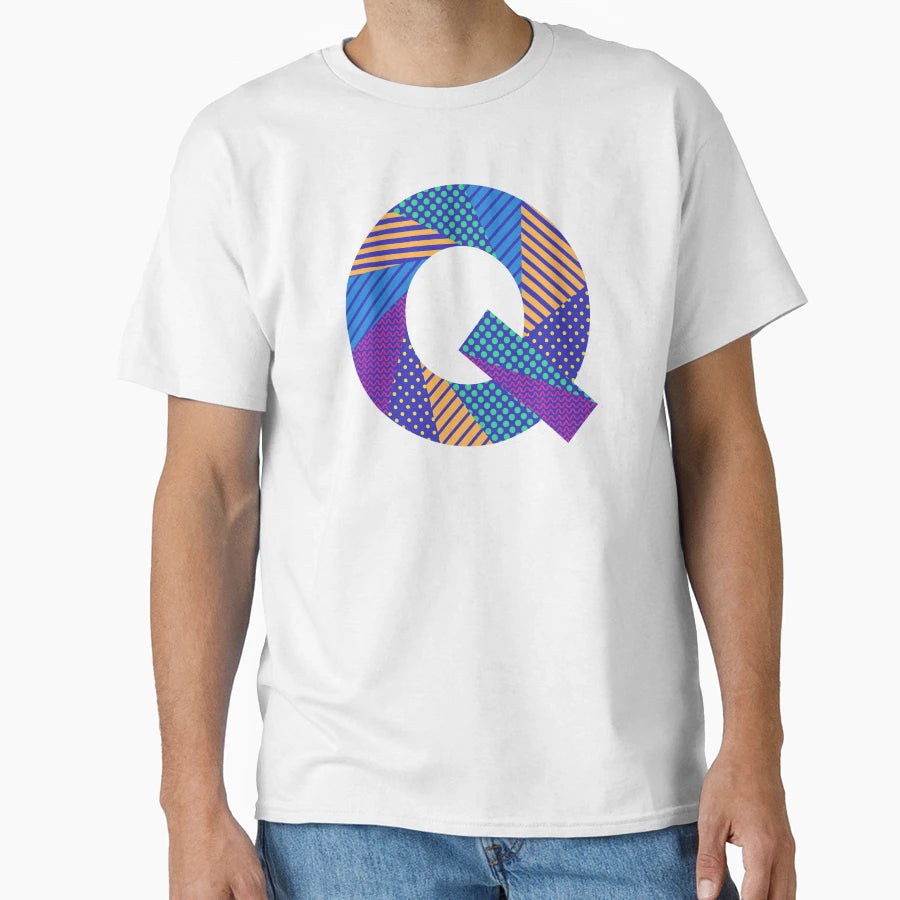 Alphabet Letter Q Screen T-Shirt - Unique Graphic Men Women - T-Shirt, Sweatshirt, Hoodie