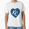 Royal Blue Kc Heart I Love Kansas T-Shirt - Aesthetic Graphic for Adults - T-Shirt, Sweatshirt, Hoodie