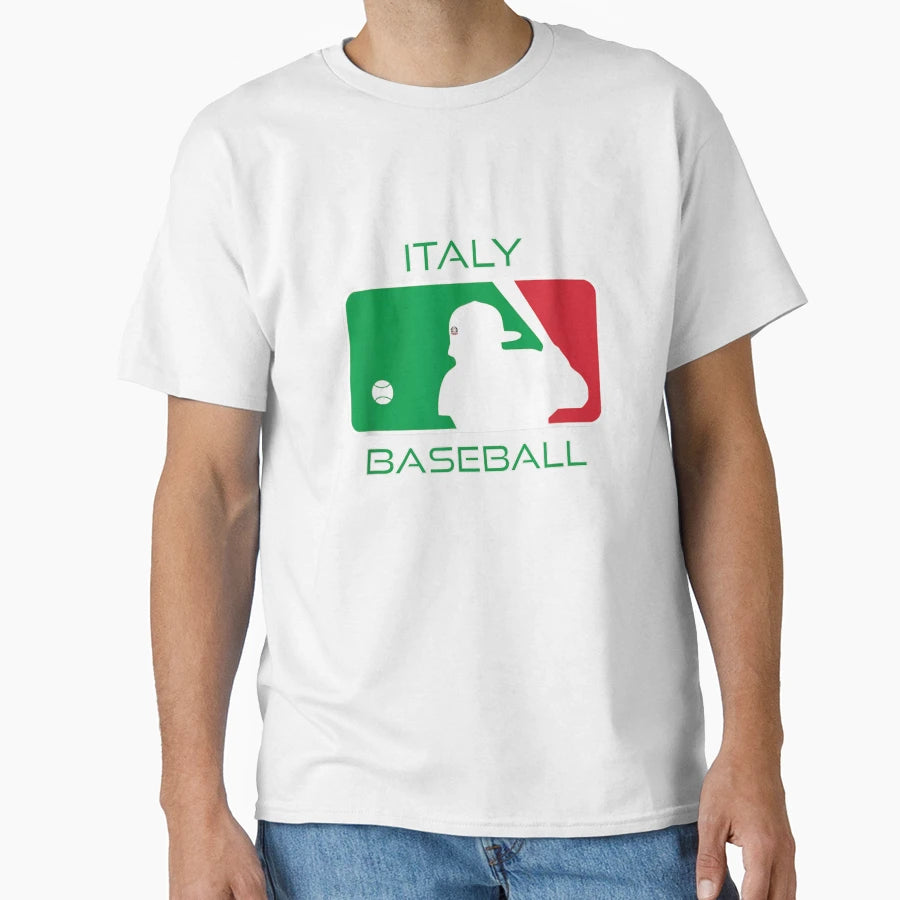 Italy Baseball Italian Flag Sports Fan T-Shirt - Custom Art Print Unisex - T-Shirt, Sweatshirt, Hoodie