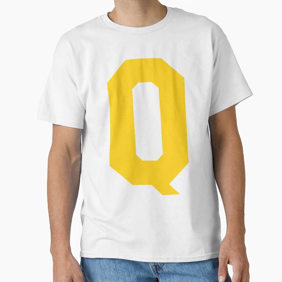 Alphabet Yellow Q Sports Letter Q T-Shirt - Aesthetic Graphic for Adults - T-Shirt, Sweatshirt, Hoodie