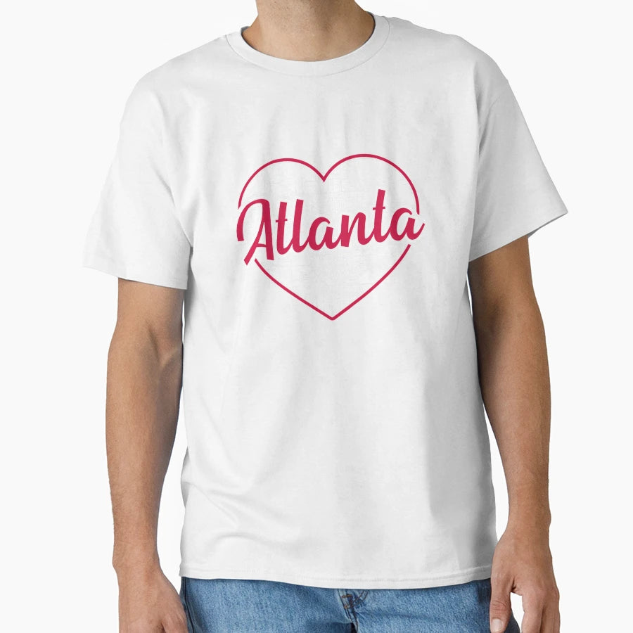 Love Atlanta Baseball Heart City T-Shirt - Casual Everyday Wear for Adults - T-Shirt, Sweatshirt, Hoodie
