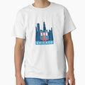 Chicago Train Usa City Skyline T-Shirt - Aesthetic Graphic for Adults - T-Shirt, Sweatshirt, Hoodie