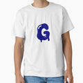 Glossy Dark Blue Liquid Letter G T-Shirt - Unique Graphic for Adults - T-Shirt, Sweatshirt, Hoodie