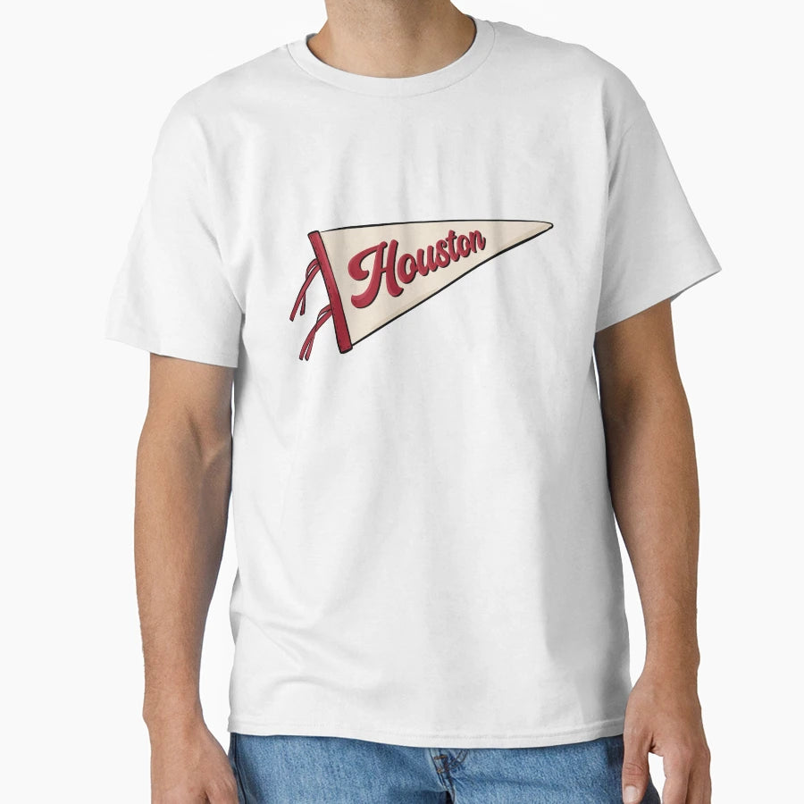 Houston Pennant Flag T-Shirt - Graphic Print for Adults - T-Shirt, Sweatshirt, Hoodie