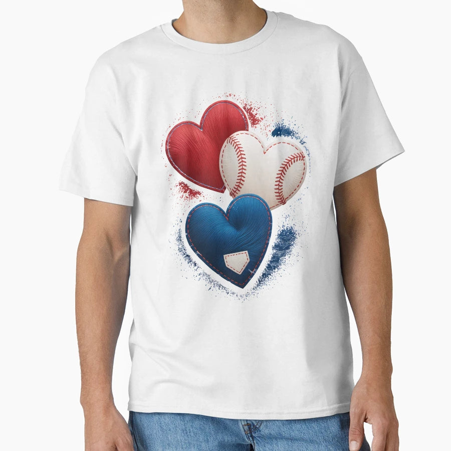 Funny Red White Blue Heart Teacher T-Shirt - Fun Novelty Design Men Women - T-Shirt, Sweatshirt, Hoodie
