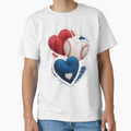 Funny Red White Blue Heart Teacher T-Shirt - Fun Novelty Design Men Women - T-Shirt, Sweatshirt, Hoodie