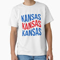 University Kansas Curvy Text T-Shirt - Novelty Apparel for Adults - T-Shirt, Sweatshirt, Hoodie