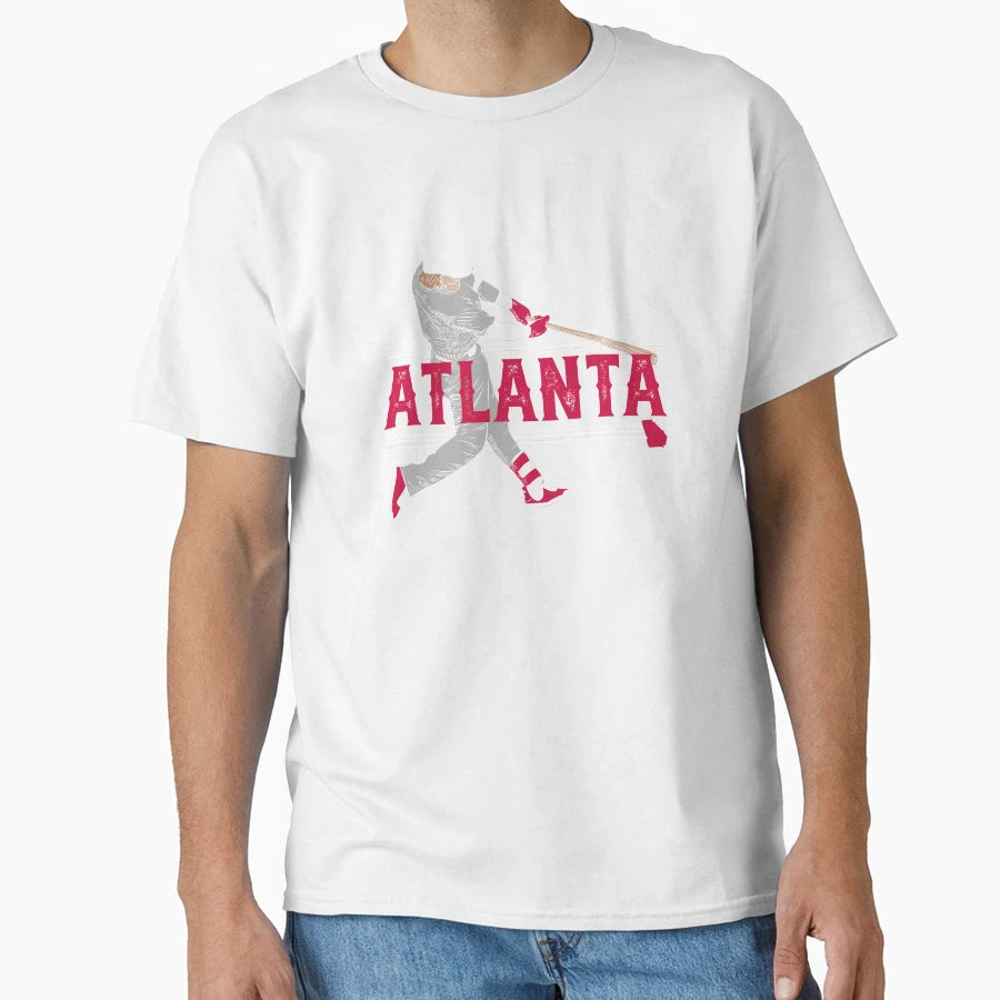 Atlanta Baseball Slugger Home Run T-Shirt - Custom Art Print Men Women - T-Shirt, Sweatshirt, Hoodie