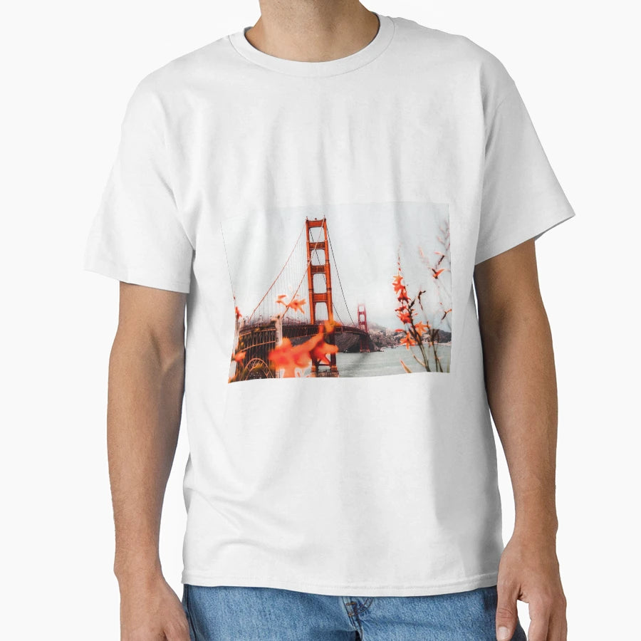 Golden Gate Bridge San Francisco T-Shirt - Minimalist Print Men Women - T-Shirt, Sweatshirt, Hoodie
